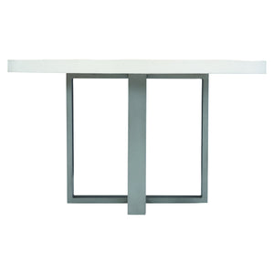 Bernhardt Bernhardt Modern Del Mar 54" Round Concrete Dining Table — Bone Top, Flint Gray Stainless Base, Outdoor Ready K1402