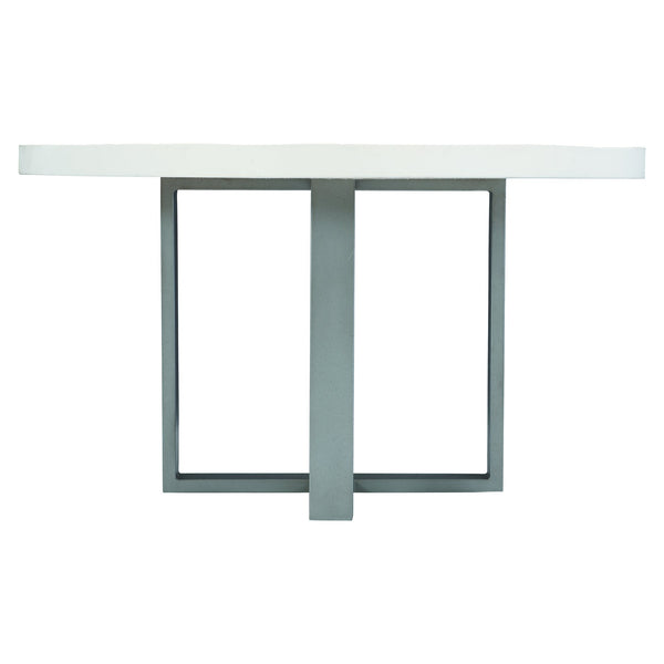 Bernhardt Bernhardt Modern Del Mar 54" Round Concrete Dining Table — Bone Top, Flint Gray Stainless Base, Outdoor Ready K1402