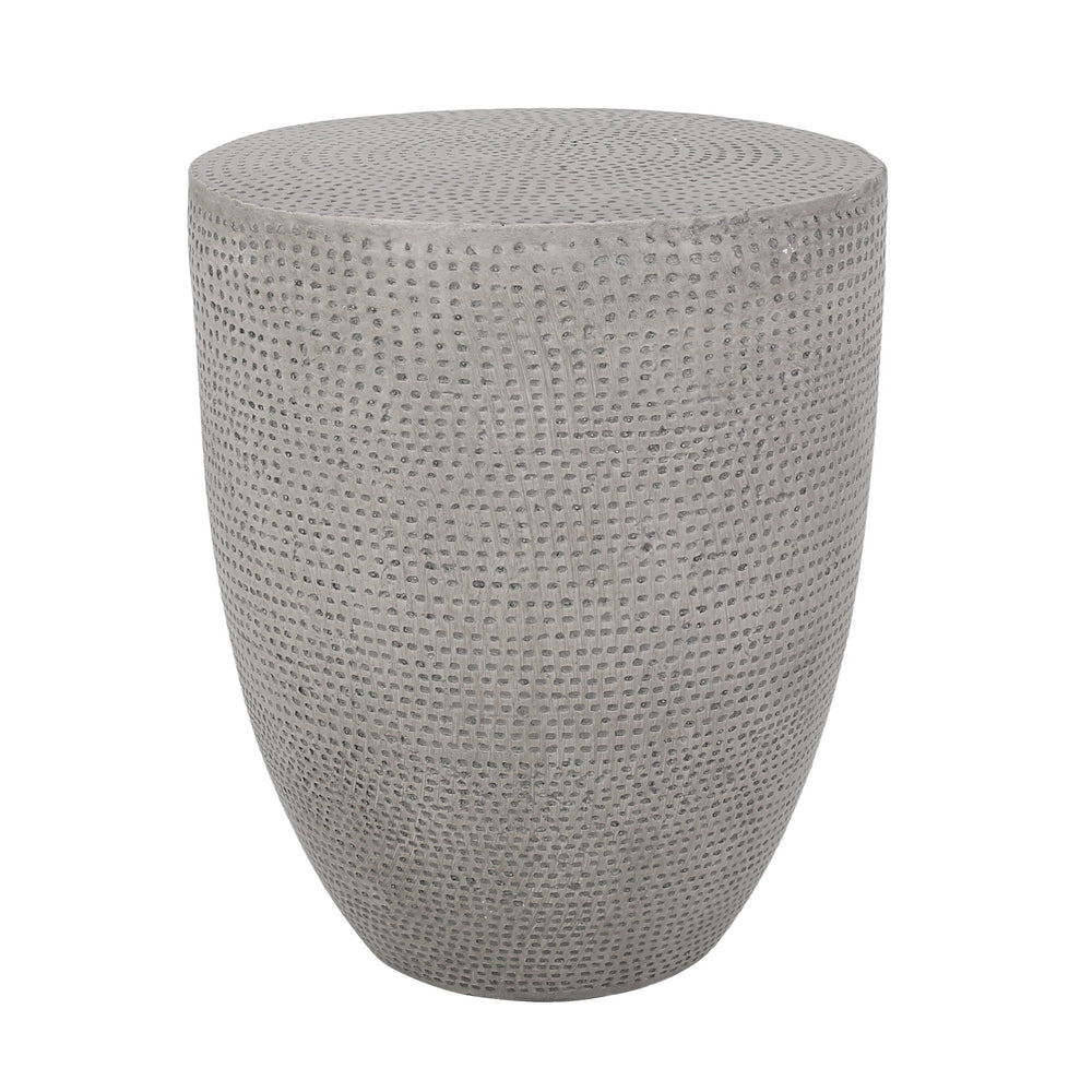 English Elm Outdoor Lightweight Concrete Cylinder Side Table for Patio Pool Deck or Balcony 73445.00