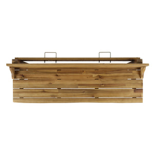 English Elm 3-piece Acacia Balcony Bar Set Railing Mount with Shelf and Two Stools Outdoor 62980.00
