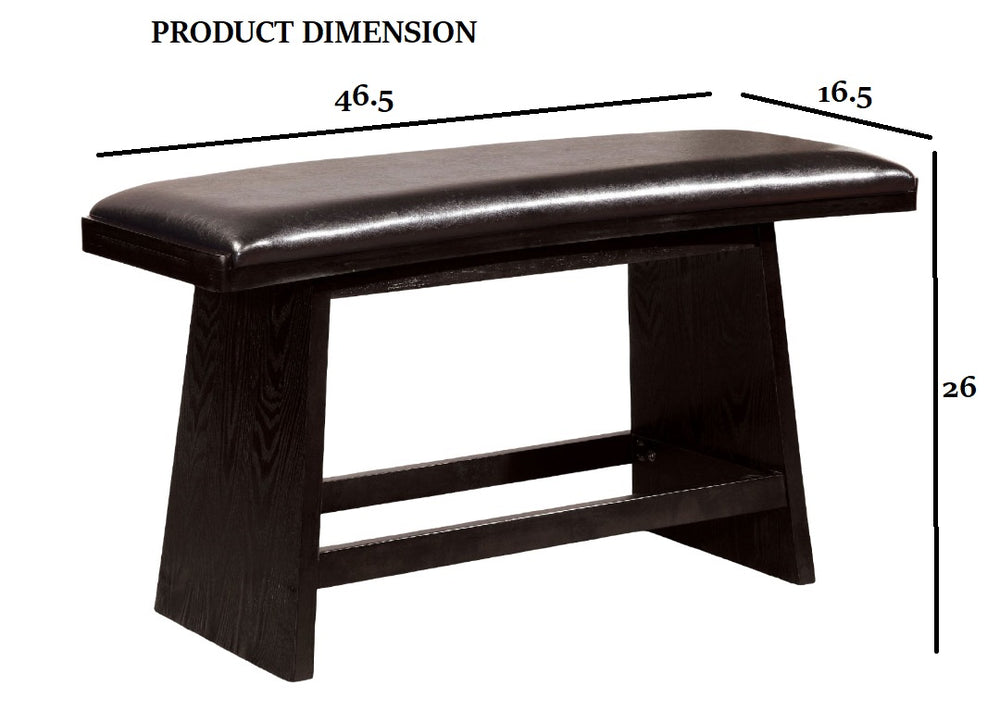 English Elm Modern Upholstery Bench with Rounded Corners — Light Wood-Tone Finish, Comfortable Long Seating, Stylish Contemporary Design Black 49 L x 21 W x 10 H B2741P366761