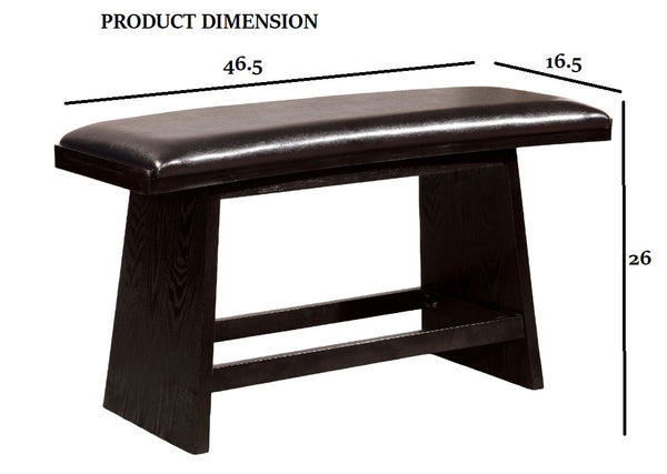 English Elm Modern Upholstery Bench with Rounded Corners — Light Wood-Tone Finish, Comfortable Long Seating, Stylish Contemporary Design Black 49 L x 21 W x 10 H B2741P366761