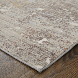 Feizy Rugs Pryor Luxury Modern Abstract Rug - High-low Pile Design In Earthy & Vibrant Tones For Style Lovers Taupe,Brown,White Polyester,Viscose Pry39nhfivymltp00