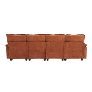 English Elm United We Win 106" U-Shaped Sectional Sofa - Comfy Chenille Couch With Usb Ports, Storage Ottoman & Pillows W1568S00234-GIGA