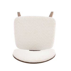 English Elm Christopher Knight Home® - Boucle Bentwood Side Chair in White Bouclé & Walnut Veneer — Plush Upholstery, 300 lb Capacity N776P194930W