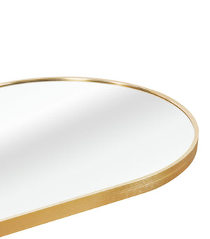 English Elm Gold 63 x 20IN Pill Shaped Full Length Mirror – Brushed Gold Aluminum Frame, Shatterproof HD Glass, Easy Install W2203P230582
