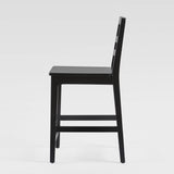 Solid Wood Ladder Back Counter Stool - Set of 2 Black ERKD7DBLWP Walker Edison