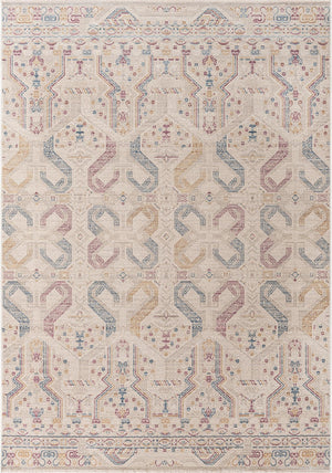 Unique Loom Deepa Congruence Machine Made Geometric Rug Ivory, Burgundy/Gold/Navy Blue 6' 1" x 8' 10"