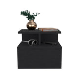 English Elm Floating Nightstand Flopini, One Drawer, Black Wengue Finish