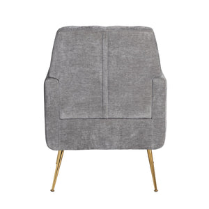 Crestview Collection Modern Accent Chair - Stylish Upholstered Furniture With Button Tufting And Gold Legs For Any Room Gray Polyester Evfzr4352ogry