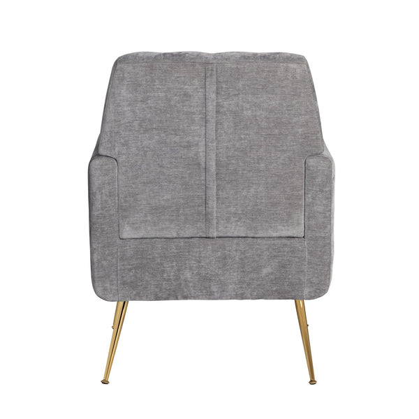 Crestview Collection Modern Accent Chair - Stylish Upholstered Furniture With Button Tufting And Gold Legs For Any Room Gray Polyester Evfzr4352ogry