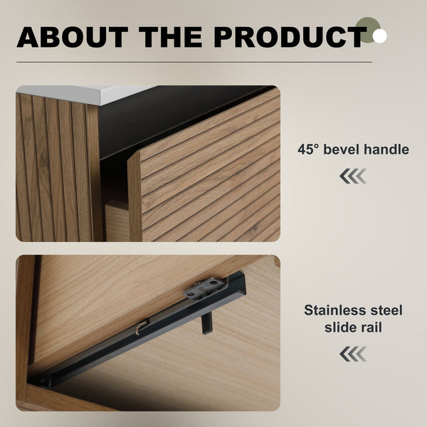 English Elm 36'' Floating Wall Mounted Bathroom Vanity Plywood Build with Soft Close Drawer W999P285411