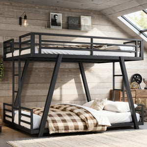 English Elm Twin Over Metal Bunk Bed with Led Lights Usb Ports Drawers and Sofa Conversion W5305S00054