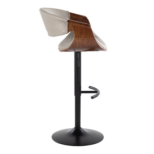 English Elm Symphony Mid-Century Modern Adjustable Barstool Set Of 2 - Stylish Swivel Design In Black & Walnut B202S01019-GIGA