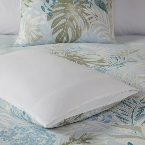 JLA Home Harbor House Blue - 5 Piece Cotton Duvet Cover Set Kiawah Island Tropical Print Blue-Green, Breathable OEKO‑TEX Antimicrobial Closure HH12-1855