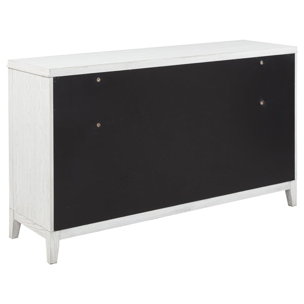 English Elm Inverness Six Drawer Farmhouse Dresser Distressed White Oak Veneer Brass Pulls B062P447818