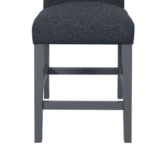 English Elm ARIYA Solid Wood Bar Stools 2-Pack with Padded Polyester Seats, Contemporary Slat Back Design DARK GREY 19.88 L x 14.84 W x 42.01 H B201P383827