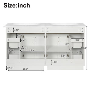 English Elm [video] 60 Inch Dual Sink Bathroom Vanity Mdf Cabinet Soft Close Doors Resin N729P000018K