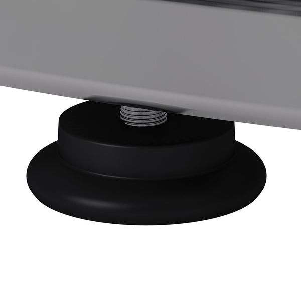 English Elm 31.50'' Sculptural Chrome Ring Base Coffee Table Gray Tempered Glass Luxury Living Room W757P412775