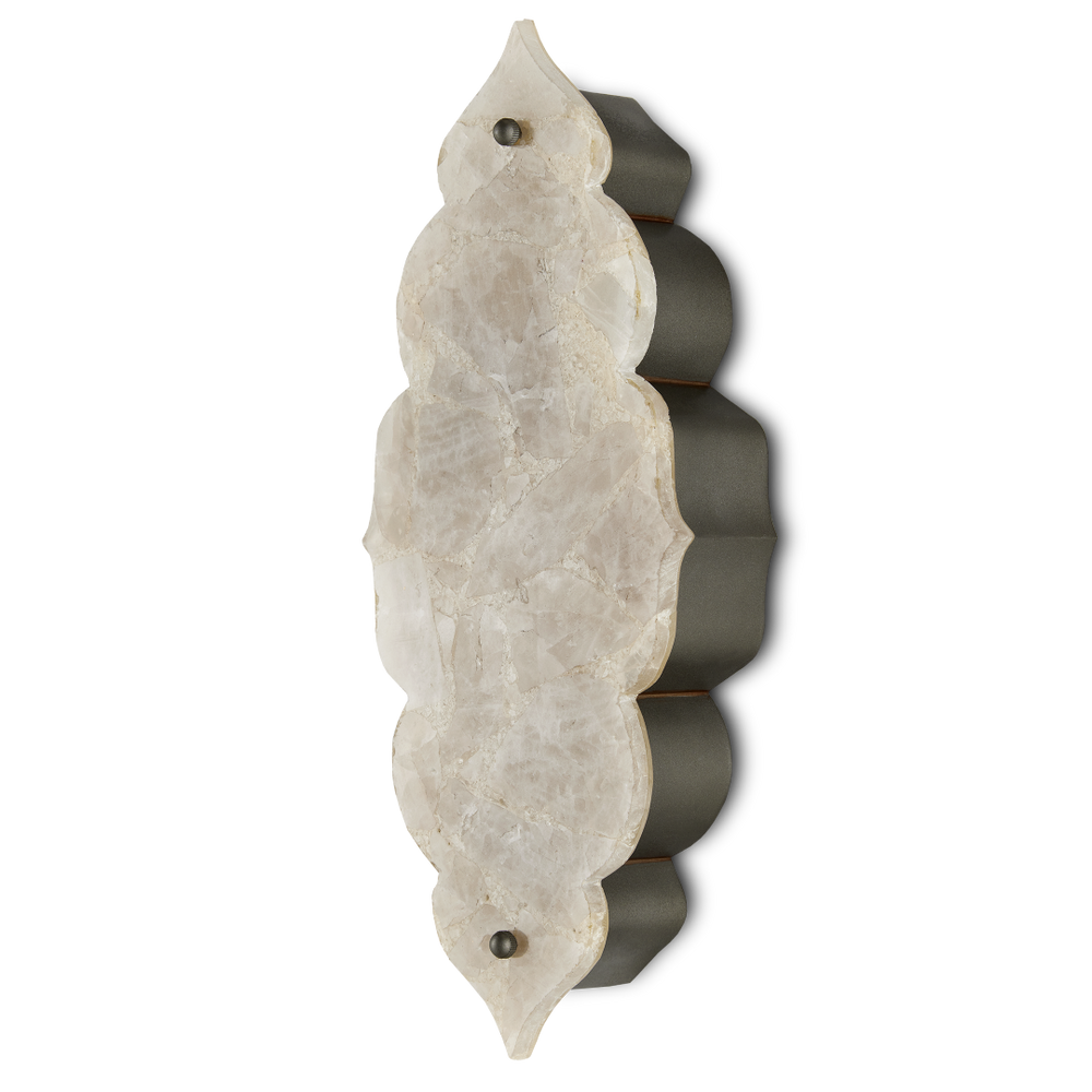 Andalusia Wall Sconce: Moroccan-Inspired Elegance with Wrought Iron and Quartz for Stunning Glow