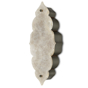 Andalusia Wall Sconce: Moroccan-Inspired Elegance with Wrought Iron and Quartz for Stunning Glow