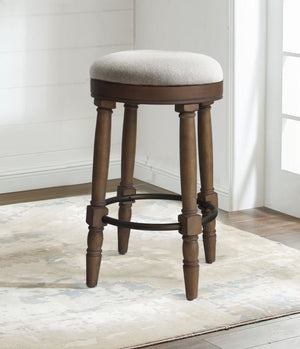 English Elm AGODY 26" Counter Height Swivel Bar Stools Set of 2 with Upholstered Seats and Sturdy Rubberwood Frame Light Oak W2170P208102