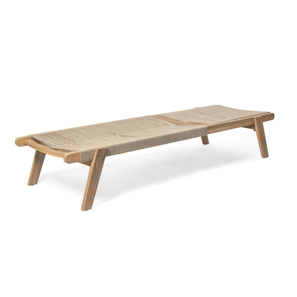 English Elm Christopher Knight Home® - Catania Teak+Beige Outdoor Rope Chaise Lounge Set of 2 – Acacia Wood Frames, 4-Position Adjustable, Weather-Resistant Comfort N775P203284G