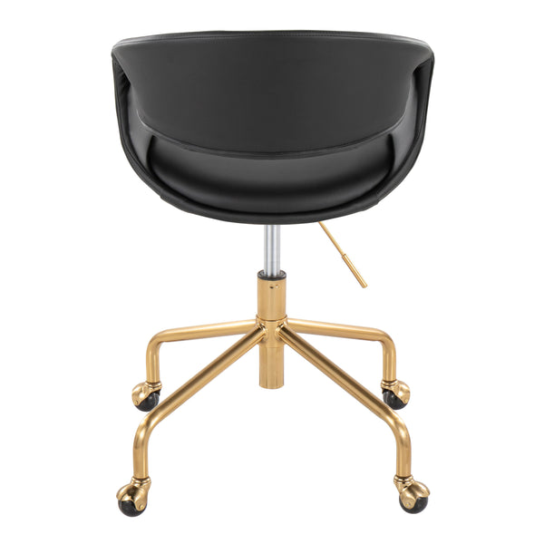 English Elm Task Chair with Chrome Five Star Base Grey Fabric Seat for Modern Home Office Use Black,Gold B202P474185