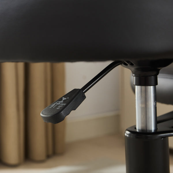 English Elm Meditation Chair Plus patented active seating with lumbar support, swivel footstool & memory foam comfort Black W1143P314941