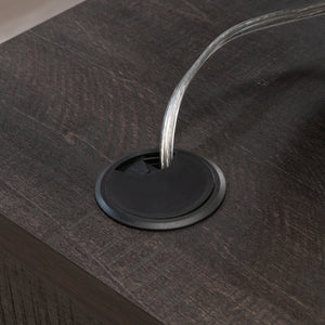 English Elm L-Shaped Desk In Sleek Black Finish - Spacious Corner Workspace With Durable Design & Storage Solutions B356P367899