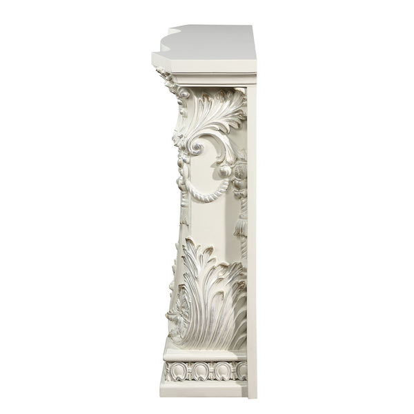English Elm Adara Antique White Electric Fireplace with LED, Remote & Touch Controls, 1400W Heating, 400 sq ft B2726P315594