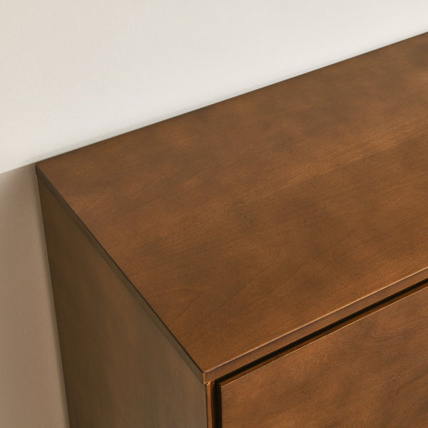 English Elm 47.3" Mid Century Modern Sideboard Buffet with 2 Doors 3 Drawers Walnut — Spacious Storage, Solid Wood Base, Stylish Console Table W1801P195696