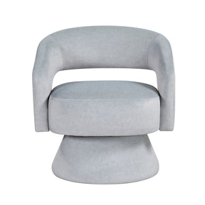 English Elm Modern Swivel Accent Chair in Lux Velvet Upholstery with Solid Wood Base, Compact Stylish Seating Gray 27.75 L x 26.5 W x 19.75 H B011P283813