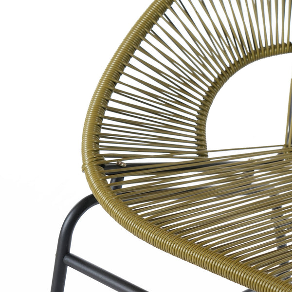 English Elm Condessa Outdoor Pe Rattan Loveseat Iron Frame Weather Resistant Patio Seating Green N775P423051G