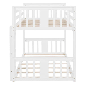 English Elm Twin Over Kids Bunk Bed Solid Pine Frame Gray Finish with Safety Guardrail N708P242163K