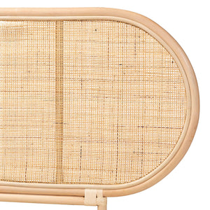 English Elm Modern Woven Rattan Freestanding Queen Headboard Bohemian Coastal Bedroom Accent Brown B2750P467664