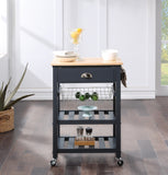 OSP Home Furnishings Hampton Kitchen Cart Blue Blue