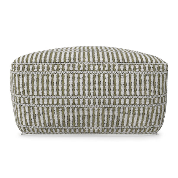 English Elm Safford Handwoven Geometric Square Pouf in Recycled Pet Yarn for Patio or Living Room B136P427586