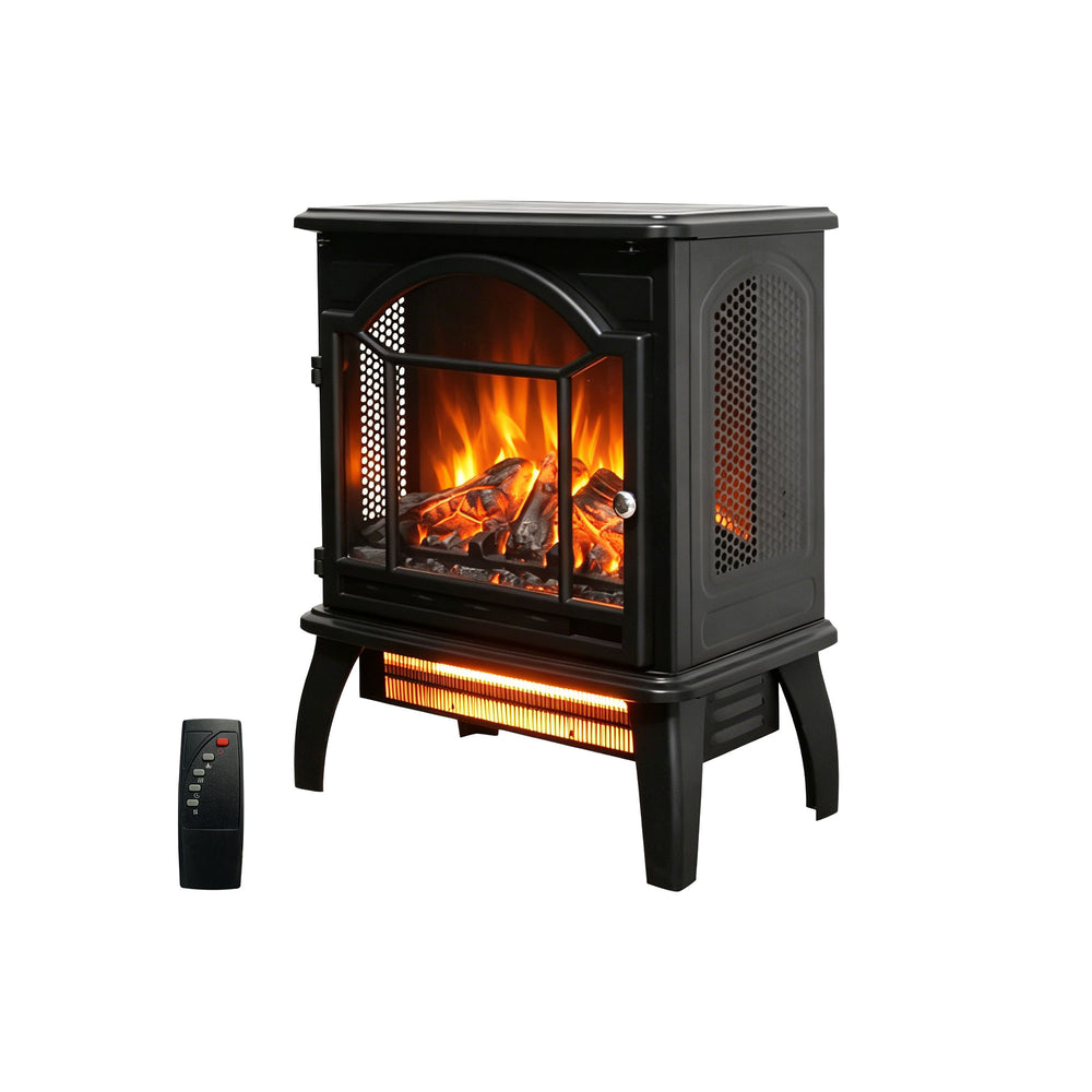 English Elm 18 Inch Infrared Quartz Freestanding Electric Fireplace Stove with 3d Flame Effect W1769112699