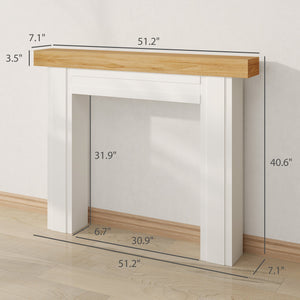 English Elm Fireplace Mantel Surround Mdf Wood Grain Top Shelf Freestanding Electric Frame T3971P401106