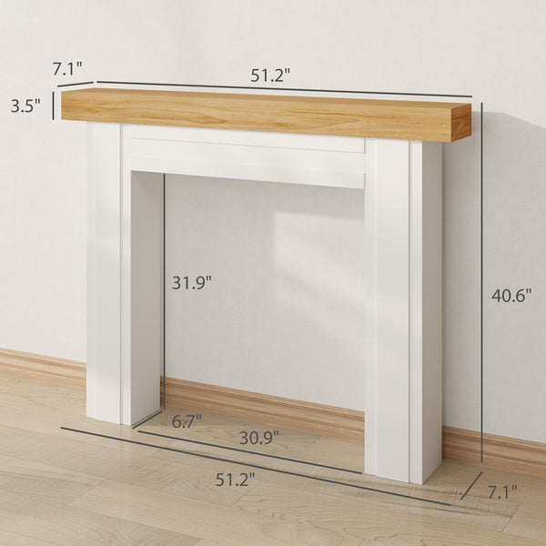 English Elm Fireplace Mantel Surround Mdf Wood Grain Top Shelf Freestanding Electric Frame T3971P401106