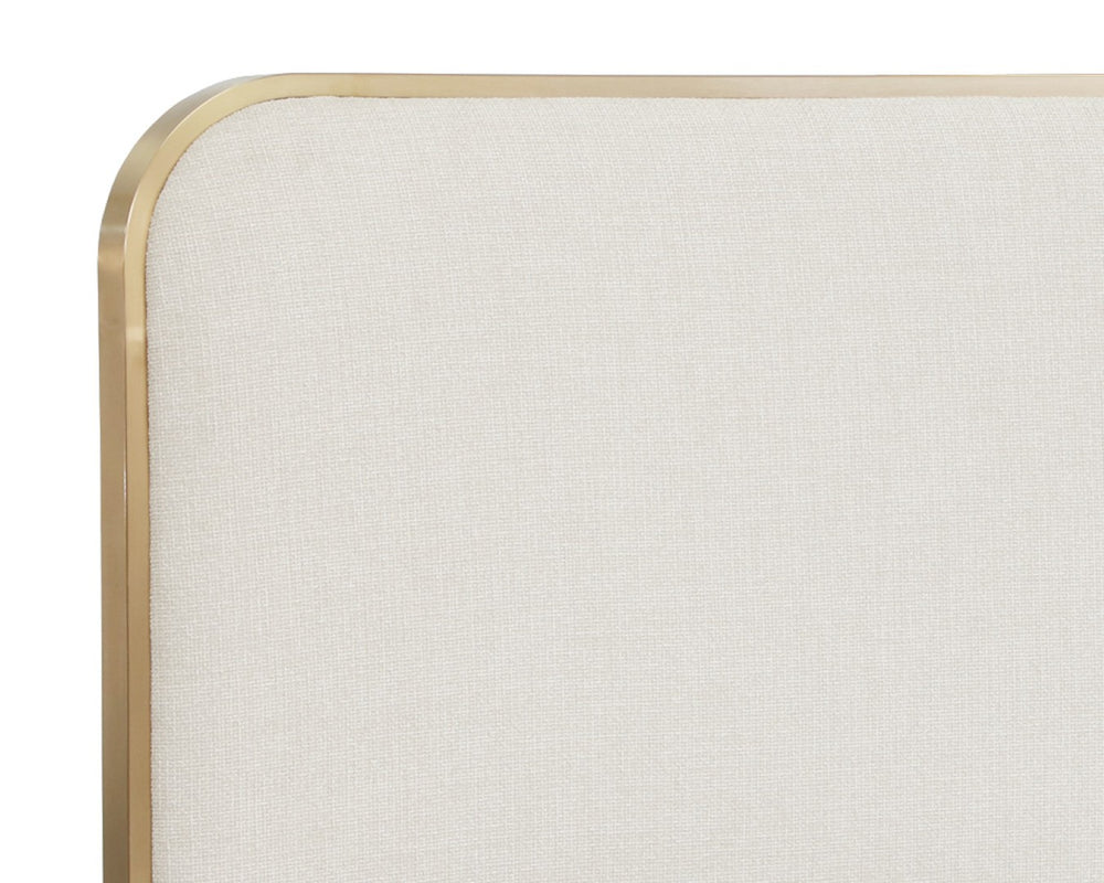 Sunpan TOMETI Bed - King - Modern Elegance with Luxe Chacha Cream Upholstery & Gold Steel Accents Taupe 108439