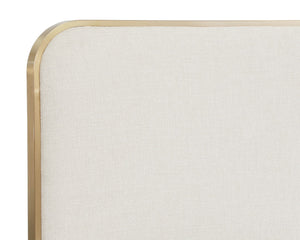 Sunpan TOMETI Bed - King - Modern Elegance with Luxe Chacha Cream Upholstery & Gold Steel Accents Taupe 108439