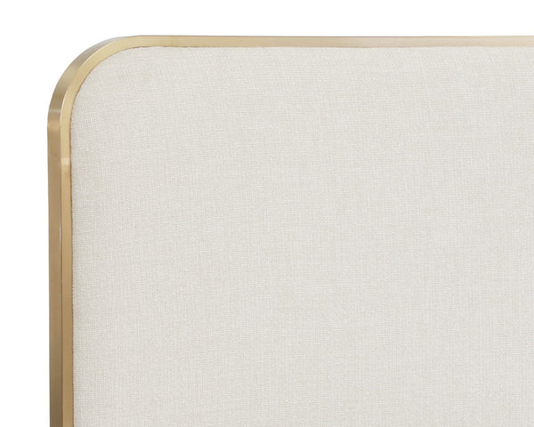 Sunpan TOMETI Bed - King - Modern Elegance with Luxe Chacha Cream Upholstery & Gold Steel Accents Taupe 108439