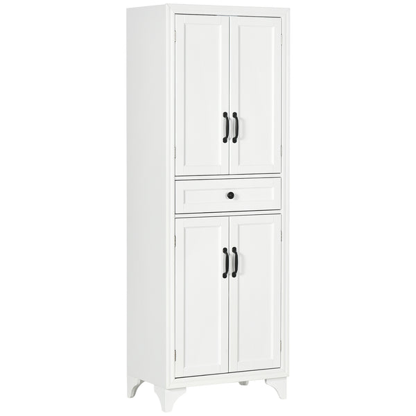 English Elm Homcom 67" Tall Freestanding Kitchen Pantry Cabinet With Adjustable Shelves & Drawer For Organized Storage W2225P229569