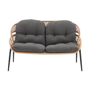 English Elm Pine 4-Piece Conversation Set with UV-Resistant Waterproof Fabric, Removable Cushions & Glass Top Grey B365P397655