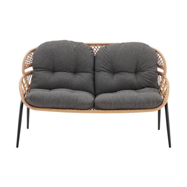 English Elm Pine 4-Piece Conversation Set with UV-Resistant Waterproof Fabric, Removable Cushions & Glass Top Grey B365P397655