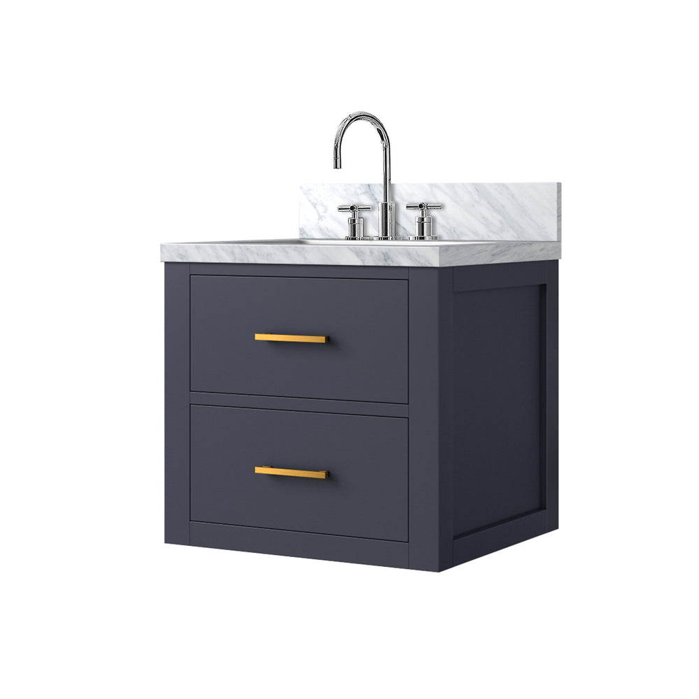 English Elm Blue Single Bath Vanity 20 in W x 18 in D with Acrylic Top, Soft-Close Wood Cabinet & Chrome Faucet Set B2731P257894