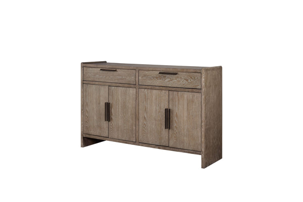 English Elm Server Cocoa-Stained Solid Wood Buffet with Soft-Close Drawers & Hinges, Versatile Transitional Design B2699P373665