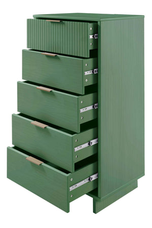English Elm Granville 24" Sage Green 5-Drawer Chest - Elegant Storage Solution With Luxe Gold Hardware & Style B365S00070